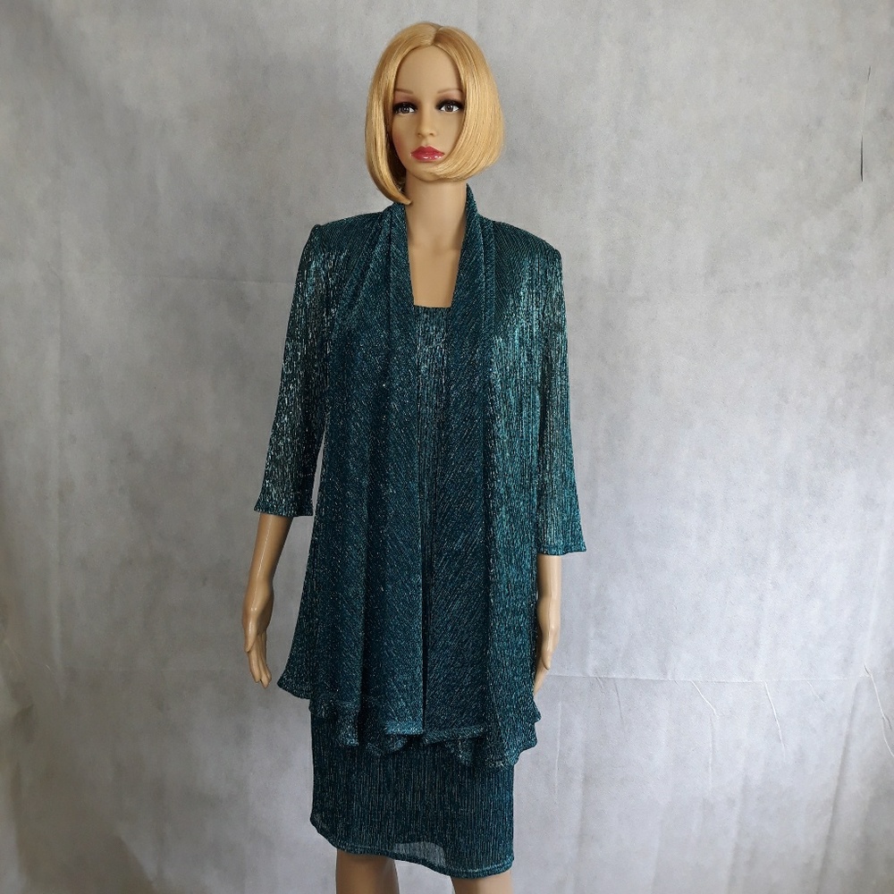 R&M Richard's 2 Piece Dress and Jacket Green Sz. 8
